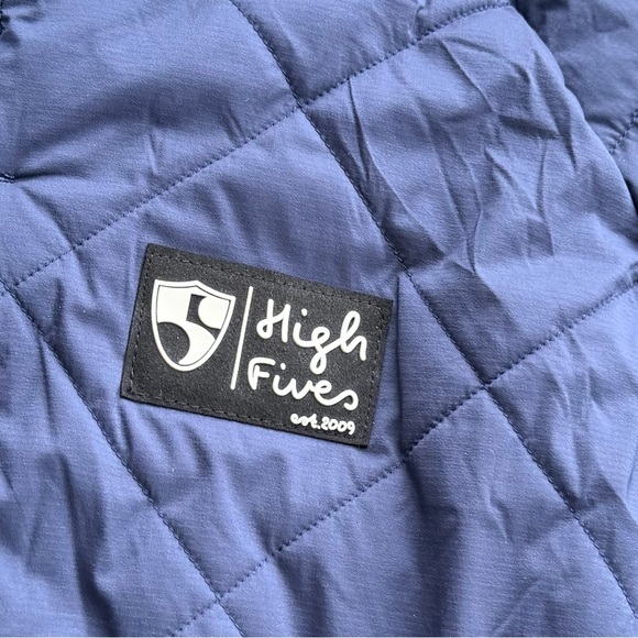 Flylow Quilted Parka Jacket Men Size XL High Fives Blue Outdoor Puffer - Picture 3 of 10